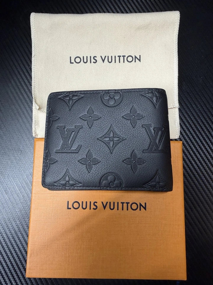 Louis Vuitton Multiple Wallet Monogram Shadow Black Leather New with Box & Dust Bag